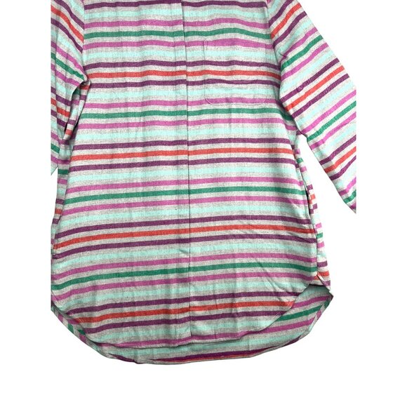 Lands End Womens Flannel A-Line Long Sleeve Tunic Multicolored Long Sleeve M - Picture 13 of 16